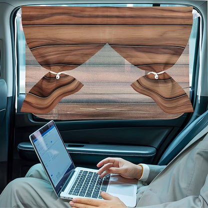 Western Barn Door Magnetic Double Layer Car Window Shades, Side Window Curtains - Image 6