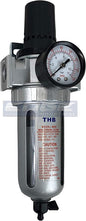 IN-LINE COMPRESSED AIR FILTER REGULATOR COMBO PIGGYBACK, POLY BOWL AND METAL by THB
