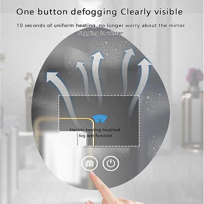 50x70cm LED Backlit Bathroom Mirror Wall-Mounted Smart Vanity Mirror - Image 2