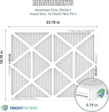 20x24x1 Air Filter 4 Pack, MERV 8 Pleated Dust Defense Air Filters Replacement - Image 2