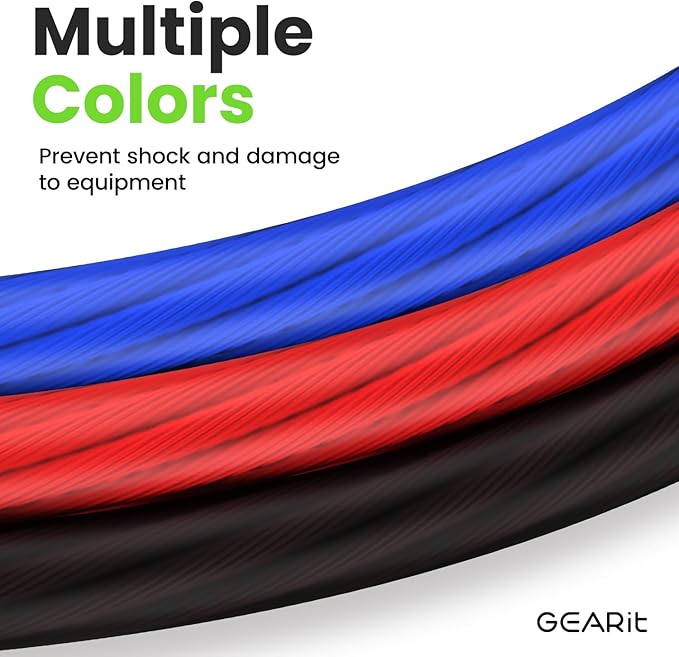 GEARit 8 Gauge Wire (50ft Each- Black/Red Translucent) Copper Clad Aluminum CCA - Primary Automotive Wire Power/Ground, Battery Cable, Car Audio Speaker, RV Trailer, Amp, Electrical 8ga AWG 50 Feet