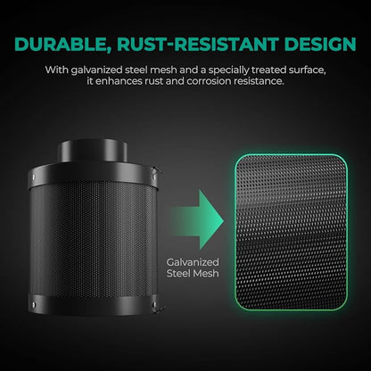 MARS HYDRO 6 Inch Carbon Filter, Inline Air Filter Odor Control - Image 6