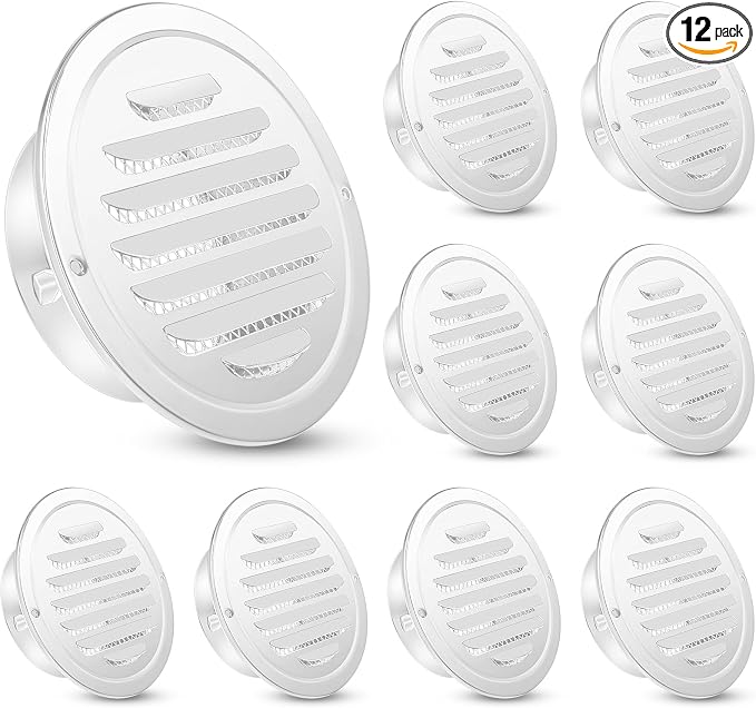 Zonon 12 Pcs Stainless Steel Soffit Vents 4 Inch Round Dryer Vent Cover by Zonon