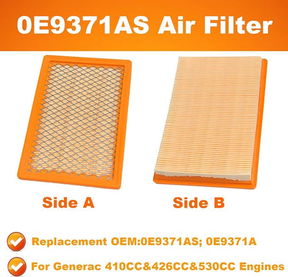 0E9371AS Air Filter for Gene-rac 410cc 530cc 8kW & 11kW Post 2013 Evolution - Image 3