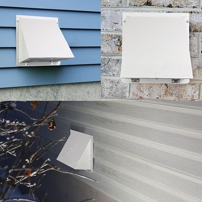 10 Inch Hooded Wall Vent with Screen and Damper, Galvanized Steel Exterior Wall - Image 8