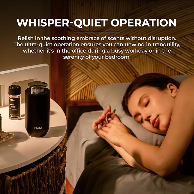 Go Waterless Fragrance Oil Diffuser, Portable Cold Air Scent Machine for Home Office & Car, Cordless Rechargeable Aviation Aluminum Aromatherapy Diffuser with 3 Intensity Levels (Black)