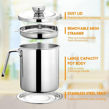 Chihee Grease Container Stainless Steel Bacon Grease Saver - Image 4