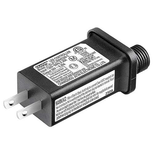 30V 0.2A LED Controller Timer Model JT-EL/FC300V0200-C Class 2 Power Supply Replacement with 8 Lighting Modes, and Memory Function for Christmas Light, LED String Light