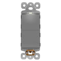 LIDER Minimalist Design Matte Finish Lighted Decorator Switch, Frameless Paddle Light Switch with Locator Light, Grounding Screw, 15A 125V, UL Listed, LS15-1P-GY, Gray