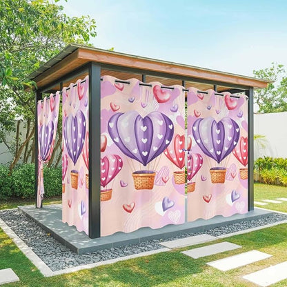Hot Air Balloons Waterproof Outdoor Curtains by Unknown