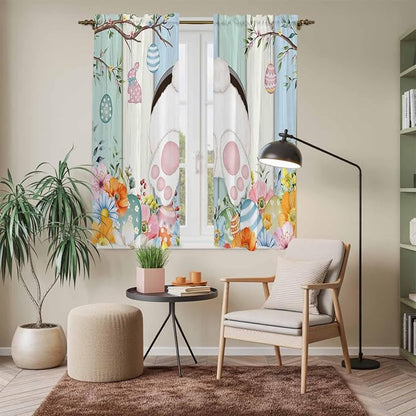 Easter Window Curtains 63 Inch Long 2 Panel Set, Rod Pocket Bedroom Curtains & - Image 7