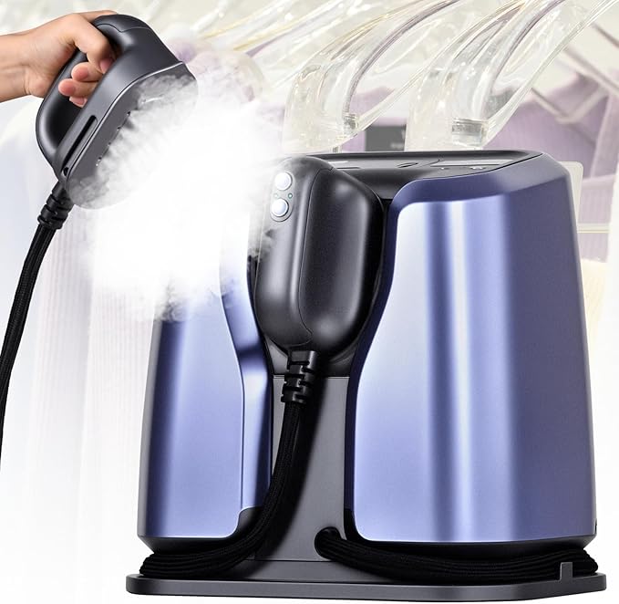 Cobuy Professional Steam Station, 2200W Dual Heating Steam Iron for Clothes with Ceramic Soleplate, 5 Steam Levels, Dry& Steam Modes, Auto Shut-Off, Self-Cleaning, 1.2L Tank for 65min Continuous Steam
