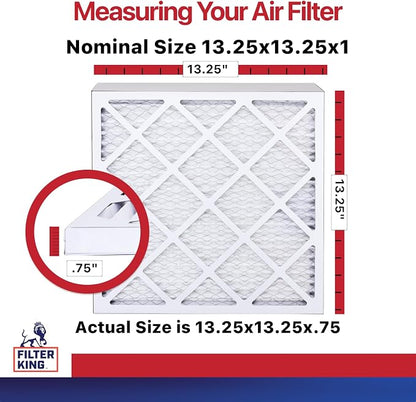 Filter King 13.25x13.25x1 Air Filter | 4-PACK | MERV 11 HVAC Pleated A/C - Image 2