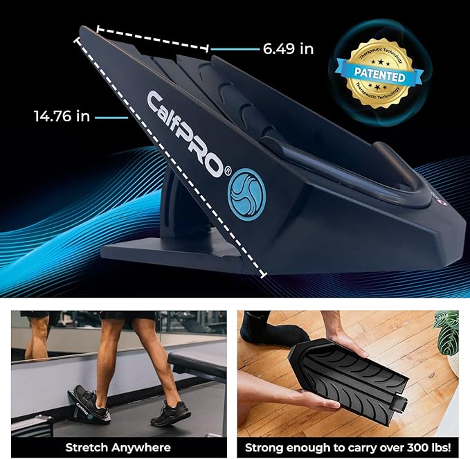 CalfPRO® Deepest Calf Stretcher for Plantar Fasciitis Relief. Deep Heel Lock Stretch Device for Tight Calves, Achilles, Hamstrings, & Foot Pain. Portable Mobility Tool for Athletes & Everyday Use