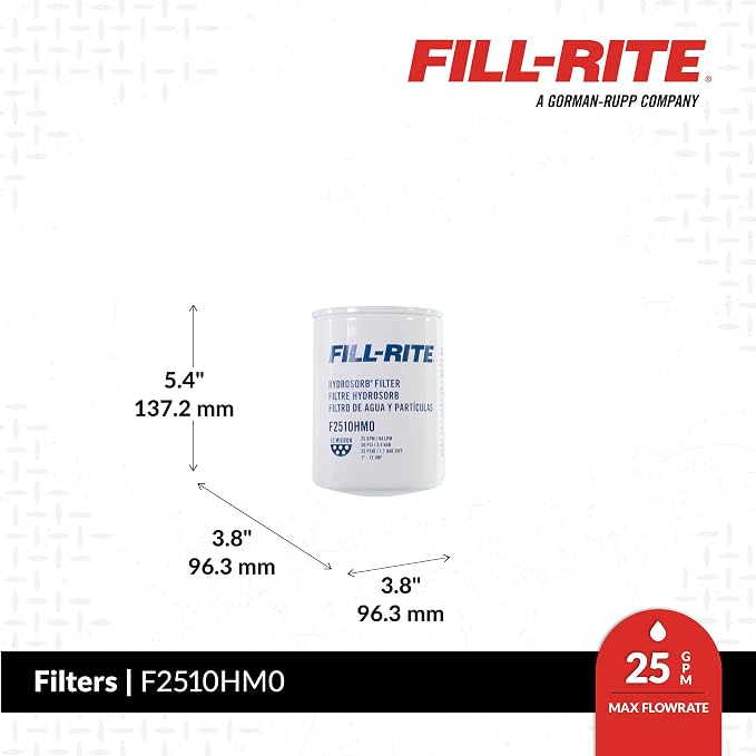 Fill-Rite F2510HM0 10-Micron Water Detecting Fuel Filter – 25 GPM Diesel - Image 2