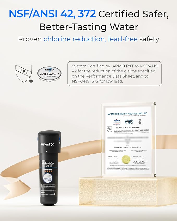 Waterdrop 10UA Under Sink Water Filter System, Bad Taste & Odor, Under Counter - Image 4