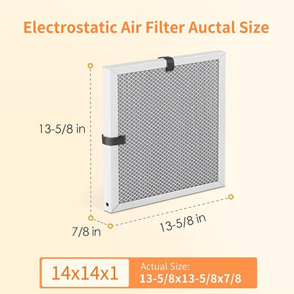 2-Pack 14x14x1 MERV 8 Reusable & Washable Electrostatic Air Filters - Image 2