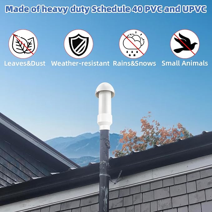 2 Inch Vent Stack Pipe Filter, Sewer Vent Septic Filter Vents Pipe Cap - Image 5