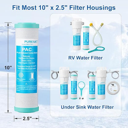 10"x2.5" Polypropylene and Carbon Block Compound Filter, 5 Micron Water Filter - Image 4