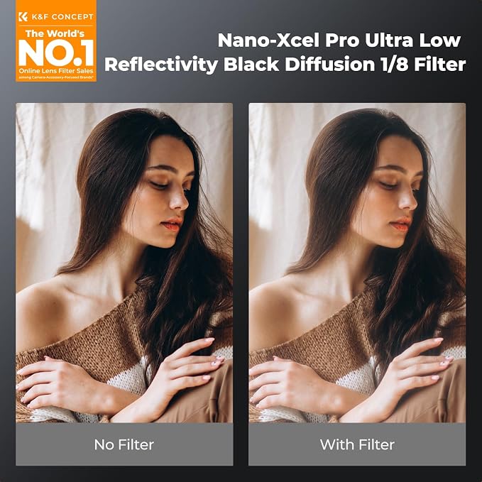 K&F CONCEPT 67mm Black Diffusion 1/8 Filter Mist Cinematic Effect Black - Image 2
