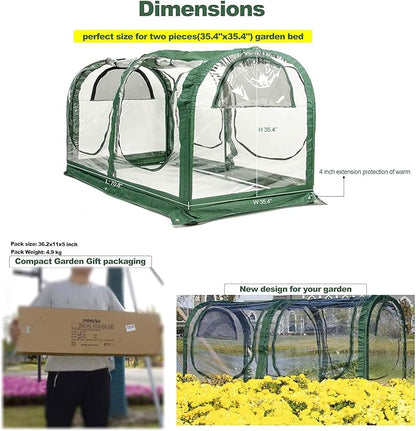 Porayhut Portable Greenhouse Tent, Easy Set-Up Gardening Flower House & Plant - Image 3