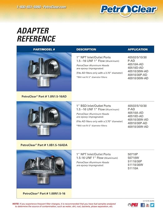 1.00N1.5-16 UNF Aluminum Filter Head - Image 2