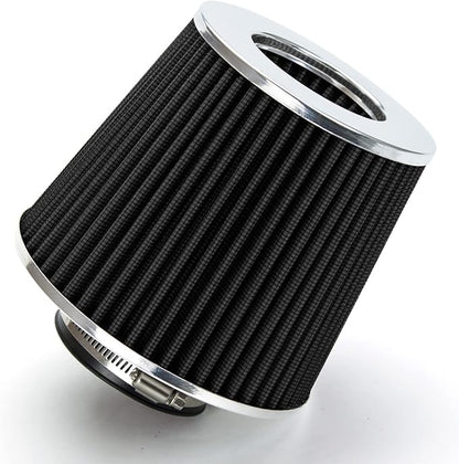 BLACK 2.5" 63.5 mm Inlet Cold Air Cone Replacement Performance Washable by RtunesRacing