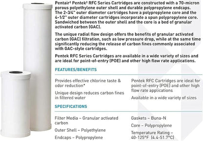 Pentair Pentek RFC-20BB Big Blue Carbon Water Filter, Whole House Heavy Duty - Image 4