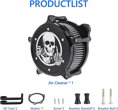 Motorcycle Air Filter Skull Style Air Cleaner - Image 6