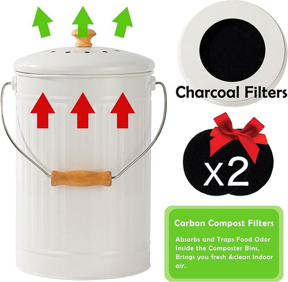 1.7 Gallon Kitchen Compost Bin, Indoor Countertop Compost Bin - Image 3