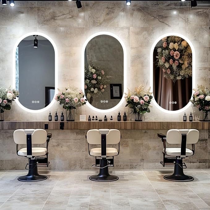 LUVODI Lighted LED Bathroom Mirror: 32x20IN Oval Wall Mounted Vanity Mirror - Image 9