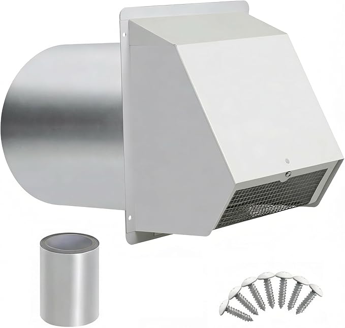 4 Inch Vent Covers for Wall, Galvanized Steel Dryer Vent Cover Outside by Unknown