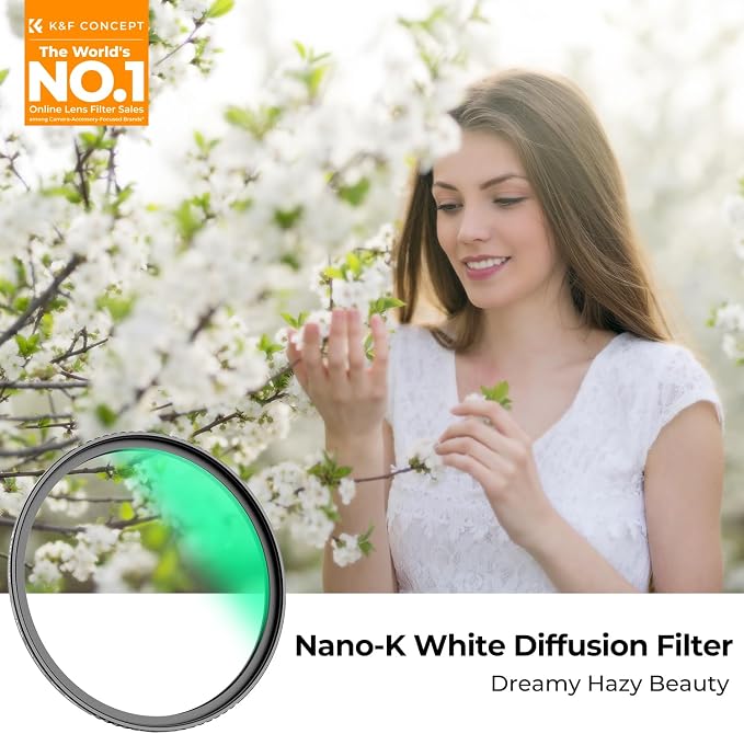 K&F CONCEPT 82mm White Mist 1/4 Filter, 18 Multi-Layer Coatings Dreamy Soft - Image 2