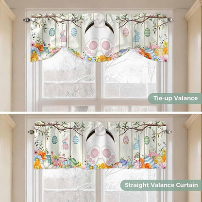 Easter Tie Up Valance Curtains for Windows, Kitchen Curtains Window Shades - Image 5
