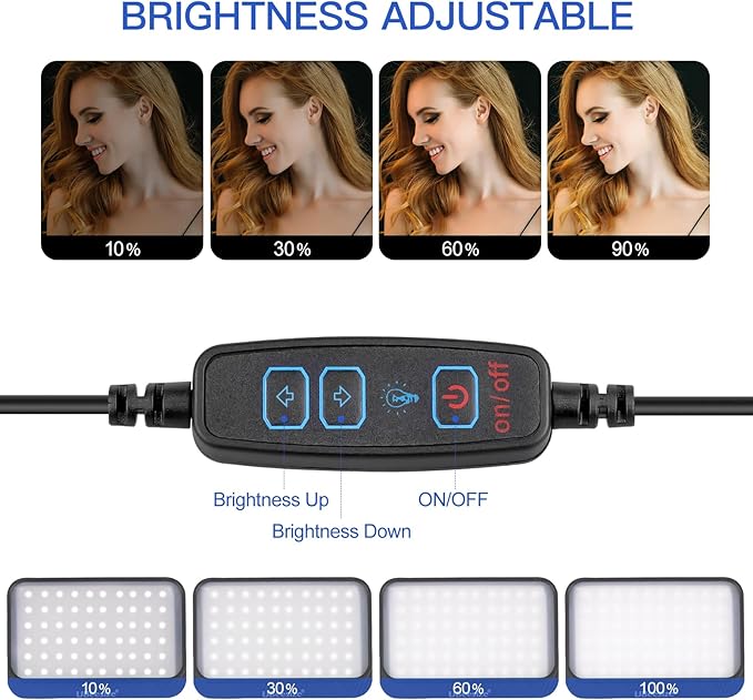 UBeesize LED Video Studio Light Kit - 16 Color Filters, Adjustable Tripod Stand with Ball Head, Photography Lighting for Video Recording