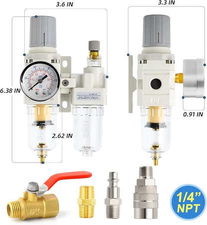 MEANLIN Air Compressor Moisture Filter, AC2010 Air Line Filter, 1/4" NPT Inlet - Image 2