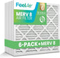 12x12x1 Air Filter, MERV 8, 6 Pack – Premium Pleated HVAC & Furnace Filter by Feelair