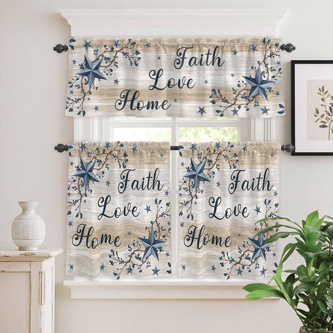 Vintage Country Kitchen Curtains Set 3 Piece - Image 9