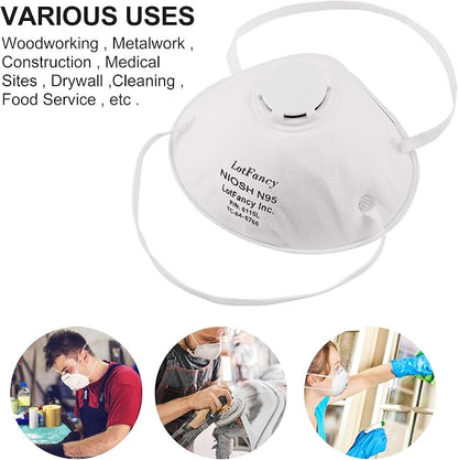 LotFancy NIOSH N95 Mask, Disposable Air Filter Masks Against Dust, Face Mask - Image 7