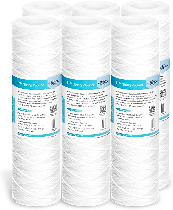 Membrane Solutions 20 Micron 10"x2.5" String Wound Whole House Water Filter by MembraneSolutions