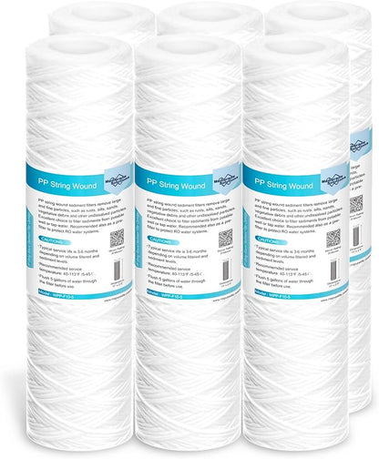 Membrane Solutions 20 Micron 10"x2.5" String Wound Whole House Water Filter by MembraneSolutions