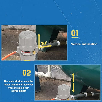Universal Automatic Drain Valve Pneumatic Filter, 1/2in NPT Interface Drainage - Image 4