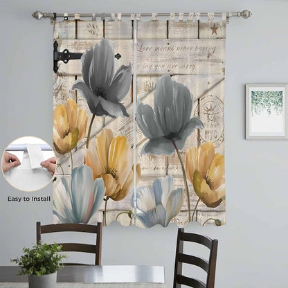 Spring Tulips Flower Living Room Curtains 84 Inch Length, Window Curtains Tab - Image 4
