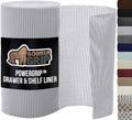 GORILLA GRIP powerGRIP Drawer Shelf and Cabinet Liner, Thick Strong Hold, Non-Adhesive Liners Protect Kitchen Cabinets and Cupboard, Bathroom Drawers, Easy Install, Breathable Mat, 17.5" x20', Lt Gray