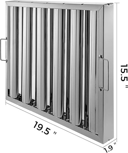VBENLEM Pack of 6 Hood Filters 19.5W x 15.5H Inch, 430 Stainless Steel 5 - Image 2