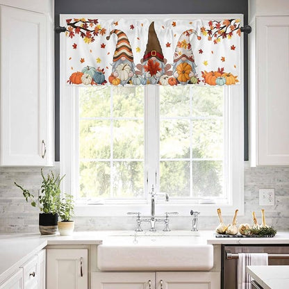 Fall Kitchen Curtain Set, Light Filtering Short Curtains Valance - Image 3