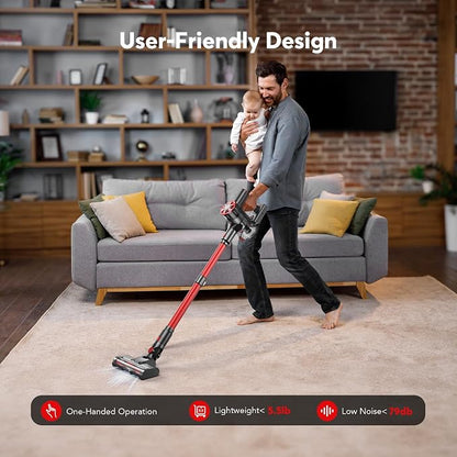 Cordless Vacuum Cleaner for Home, 000PRM Powerful 4 in 1 Lightweight Stick - Image 2