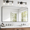 FORBATH Bathroom Mirror 30" x 55", Large Rectangular Wall Mirror with Black Aluminum Frame Rounded Corner, Wall Mounted Mirror for Bathroom Bedroom Entryway Living Room