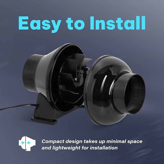 iPower 4 Inch Upgrade Inline Duct Ventilation Fan - Image 3