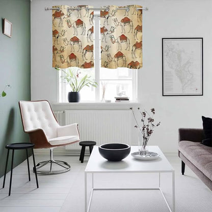 2 Panel Kitchen Cafe Curtains, Desert Sand Camel Sunlight Filtering Nature Air - Image 4